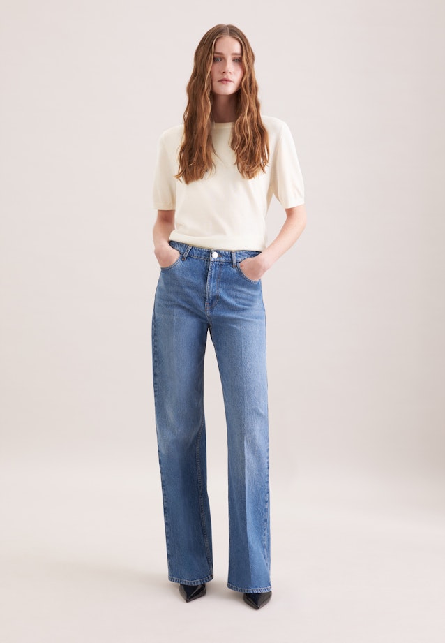 Leichtes Strickshirt aus Wolle und Seide in Ecru |  Seidensticker Onlineshop