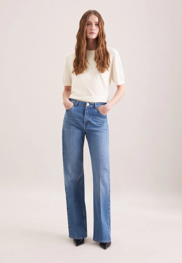 Leichtes Strickshirt aus Wolle und Seide in Off white |  Seidensticker Onlineshop