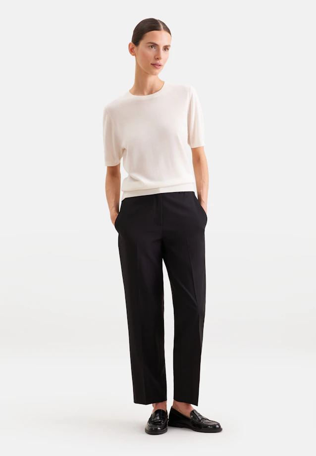 Chemise tricotée légère en laine et soie in Ecru |  Seidensticker Onlineshop