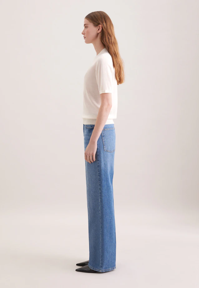 Leichtes Strickshirt aus Wolle und Seide in Off white |  Seidensticker Onlineshop