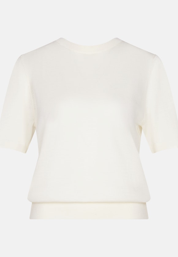 Leichtes Strickshirt aus Wolle und Seide in Ecru |  Seidensticker Onlineshop