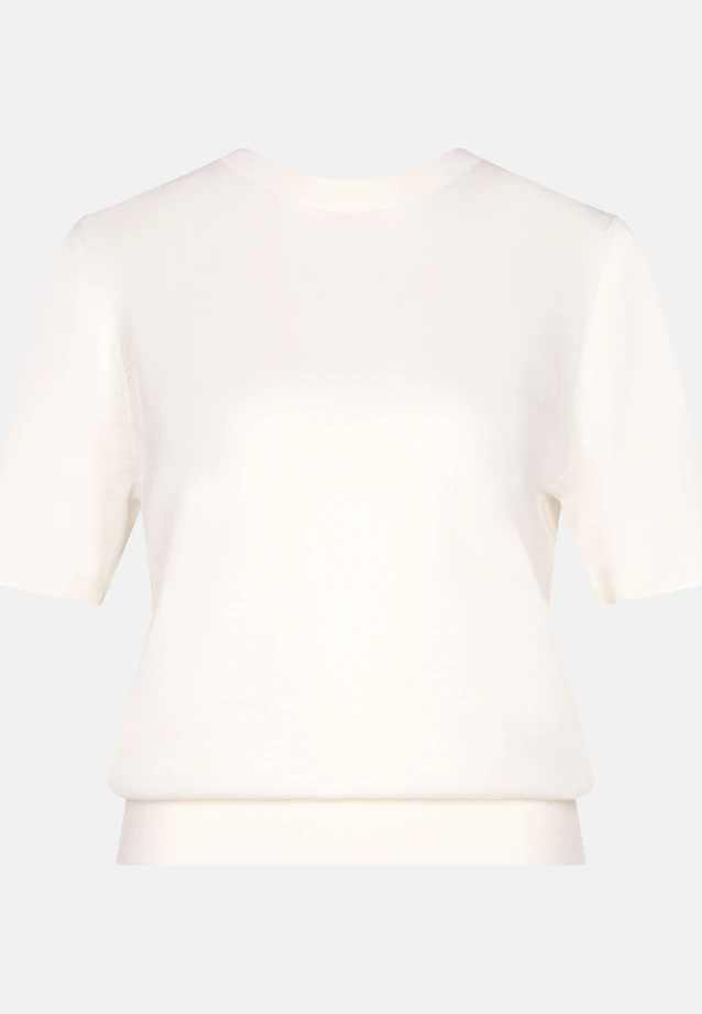 Leichtes Strickshirt aus Wolle und Seide in Ecru |  Seidensticker Onlineshop