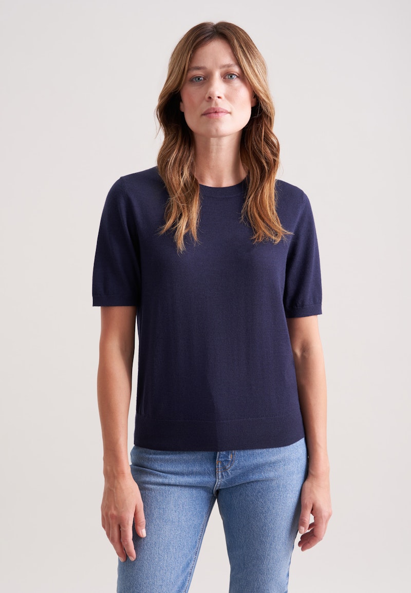 Leichtes Strickshirt aus Wolle und Seide