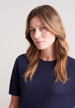 Leichtes Strickshirt aus Wolle und Seide in Dunkelblau |  Seidensticker Onlineshop