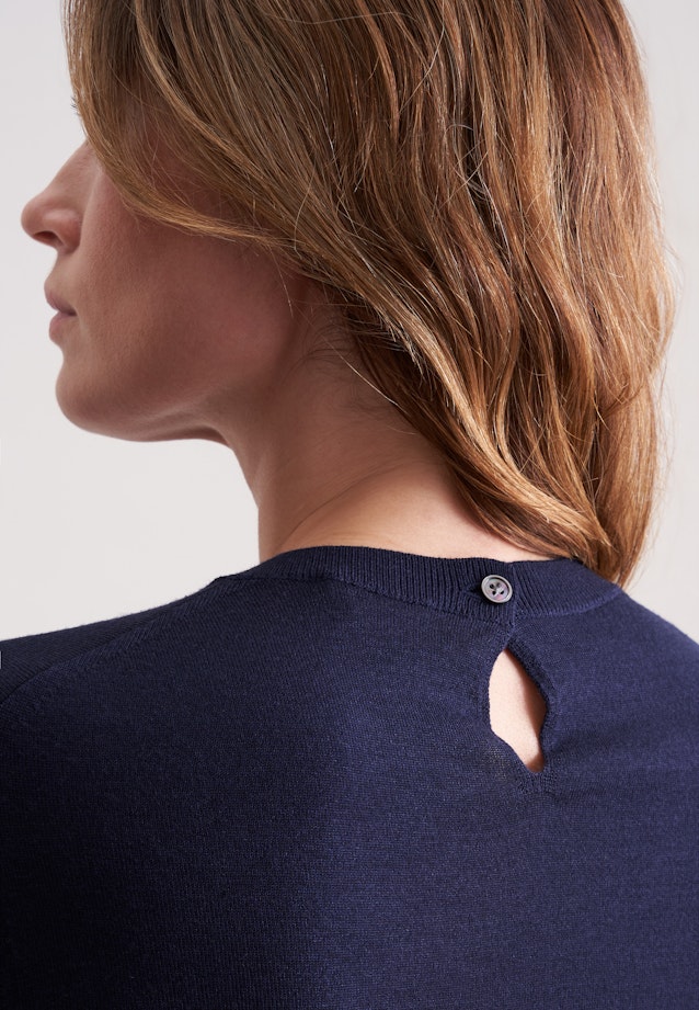 Leichtes Strickshirt aus Wolle und Seide in Dunkelblau |  Seidensticker Onlineshop