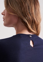 Leichtes Strickshirt aus Wolle und Seide in Dunkelblau |  Seidensticker Onlineshop