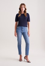 Leichtes Strickshirt aus Wolle und Seide in Dunkelblau |  Seidensticker Onlineshop