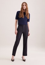 Leichtes Strickshirt aus Wolle und Seide in Dunkelblau |  Seidensticker Onlineshop