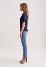 Leichtes Strickshirt aus Wolle und Seide in Dunkelblau |  Seidensticker Onlineshop