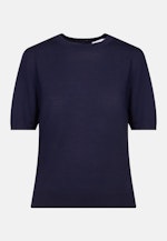 Leichtes Strickshirt aus Wolle und Seide in Dunkelblau |  Seidensticker Onlineshop