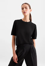 Leichtes Strickshirt aus Wolle und Seide in Schwarz |  Seidensticker Onlineshop