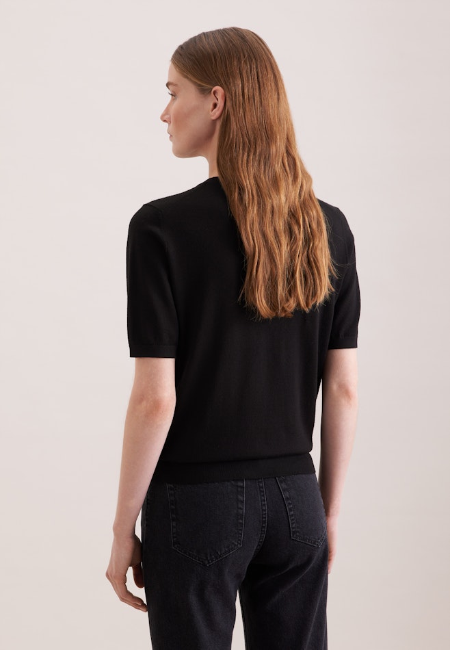 Chemise tricotée légère en laine et soie dans Noir | Boutique en ligne Seidensticker