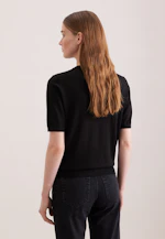 Leichtes Strickshirt aus Wolle und Seide in Real black |  Seidensticker Onlineshop