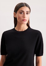 Leichtes Strickshirt aus Wolle und Seide in Schwarz |  Seidensticker Onlineshop