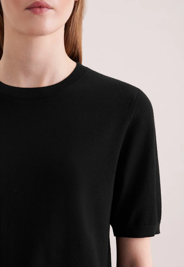 Leichtes Strickshirt aus Wolle und Seide in Real black |  Seidensticker Onlineshop