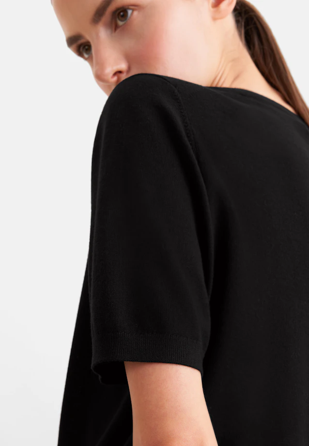 Leichtes Strickshirt aus Wolle und Seide in Schwarz |  Seidensticker Onlineshop