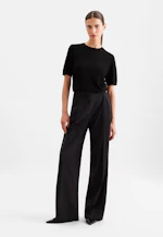 Leichtes Strickshirt aus Wolle und Seide in Schwarz |  Seidensticker Onlineshop