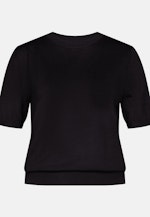 Leichtes Strickshirt aus Wolle und Seide in Schwarz |  Seidensticker Onlineshop