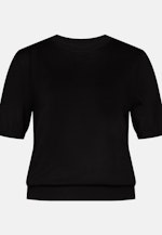 Chemise tricotée légère en laine et soie in Noir |  Seidensticker Onlineshop