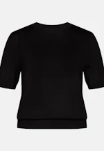 Chemise tricotée légère en laine et soie in Noir |  Seidensticker Onlineshop