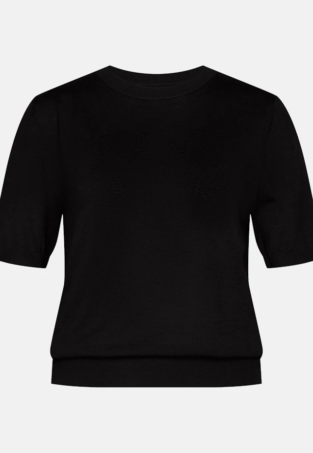 Leichtes Strickshirt aus Wolle und Seide in Real black |  Seidensticker Onlineshop