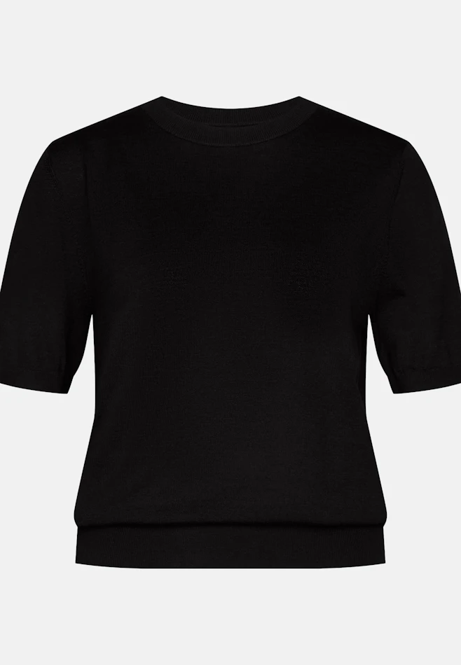 Leichtes Strickshirt aus Wolle und Seide in Real black | Seidensticker Onlineshop