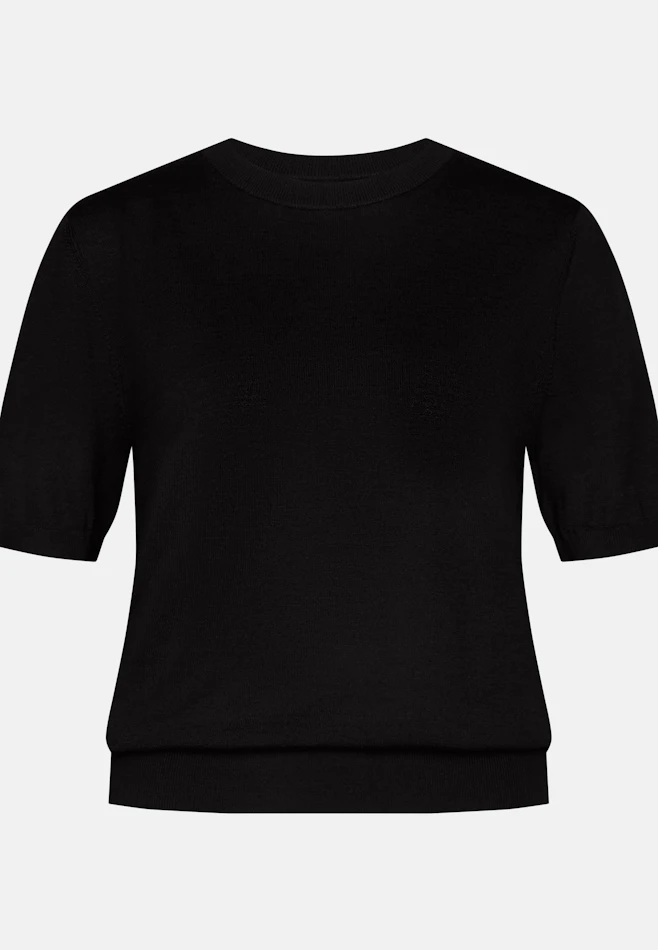Lightweight knitted shirt made of wool and silk in Schwarz | Seidensticker online shop