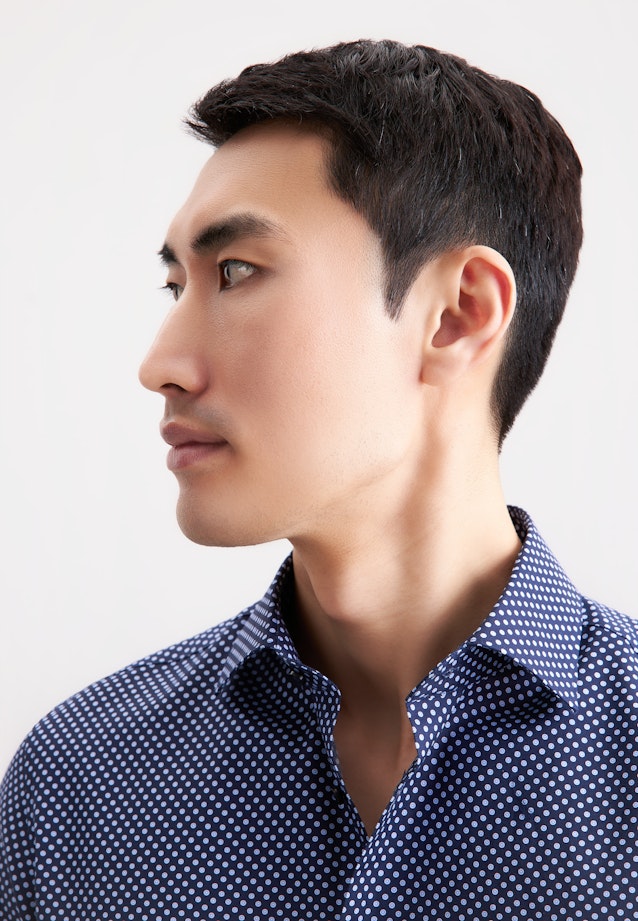 Slim Business Hemd Druck in Dunkelblau |  Seidensticker Onlineshop