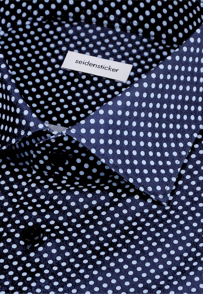 Slim Business Hemd Druck in Dunkelblau | Seidensticker Onlineshop