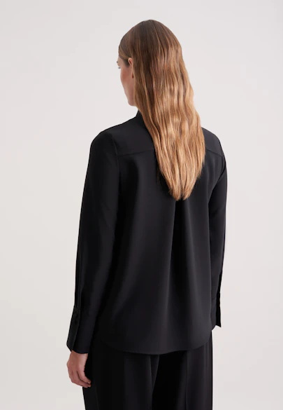 Shirt blouse with long cuff in Schwarz |  Seidensticker Onlineshop