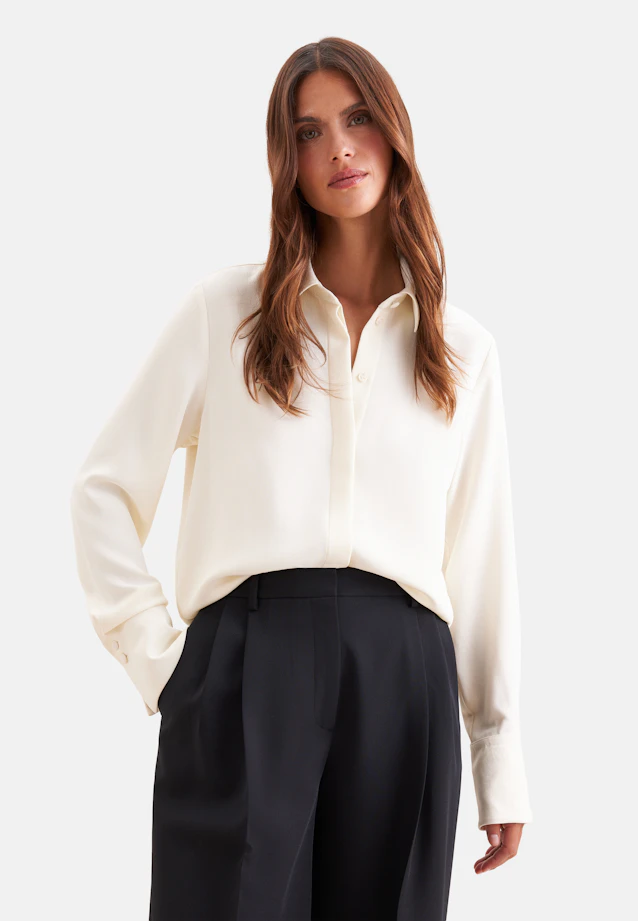 Shirt blouse with long cuff in Ecru |  Seidensticker Onlineshop