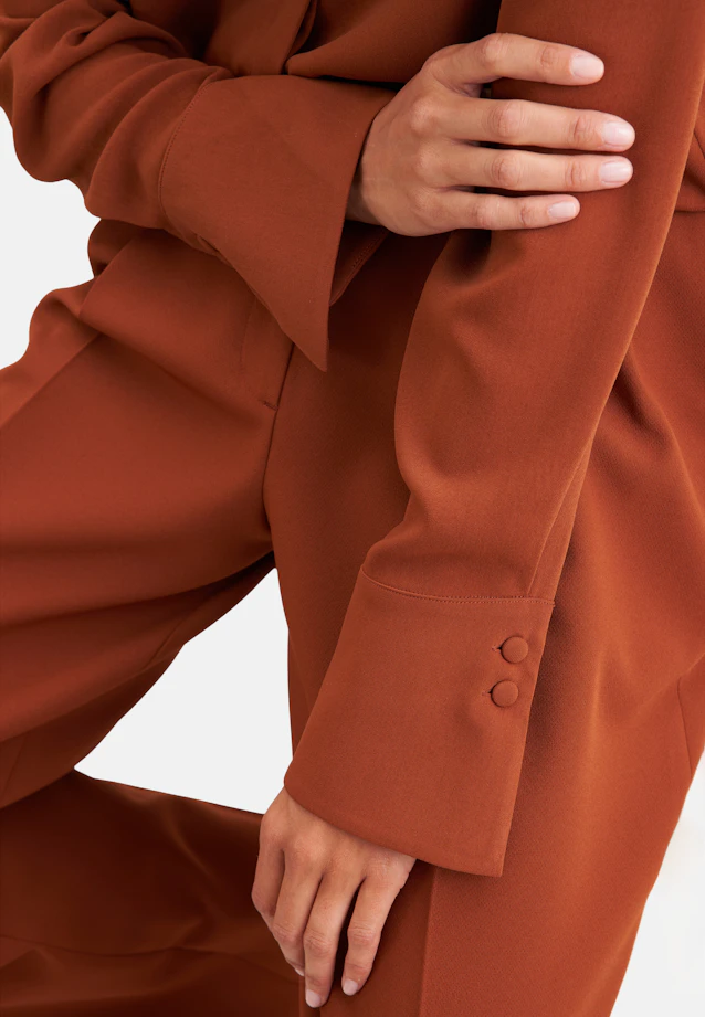 Shirt blouse with long cuff in Braun |  Seidensticker Onlineshop