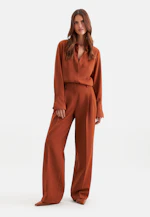 Shirt blouse with long cuff in Braun |  Seidensticker Onlineshop