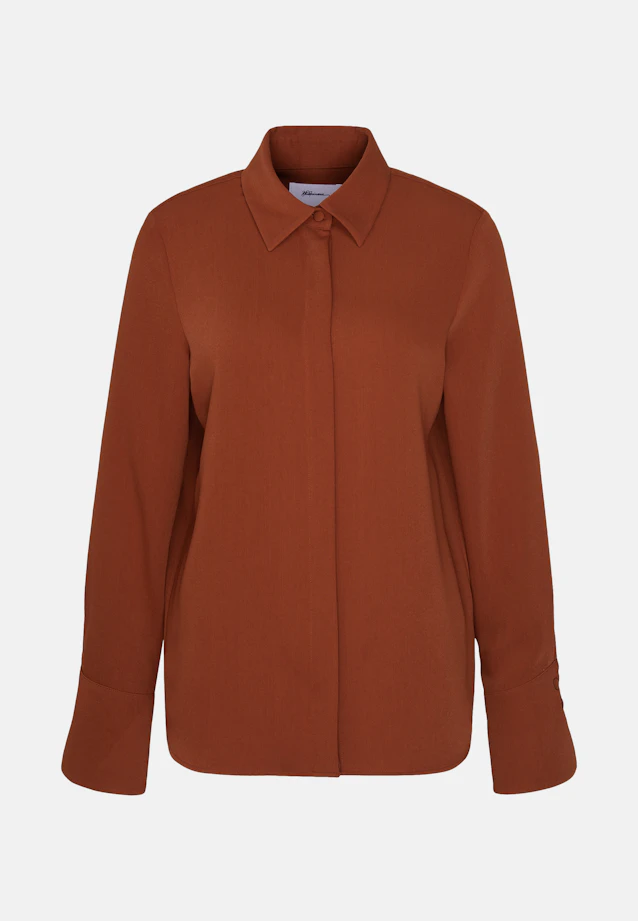 Shirt blouse with long cuff in Braun |  Seidensticker Onlineshop