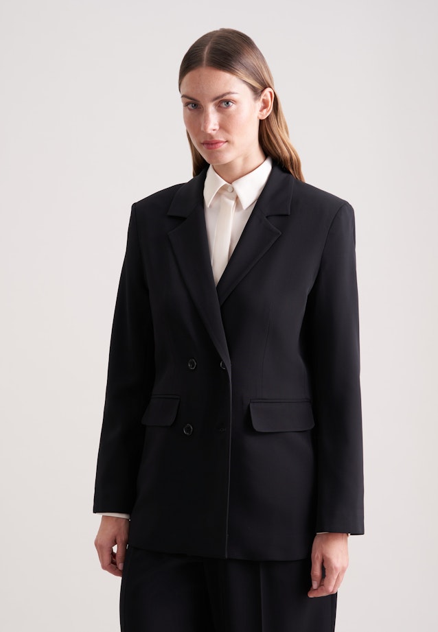 Zweireihiger Oversize Blazer in Schwarz |  Seidensticker Onlineshop