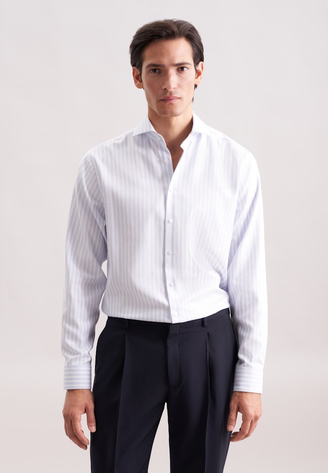 Regular Business Hemd Gestreift in Hellblau |  Seidensticker Onlineshop