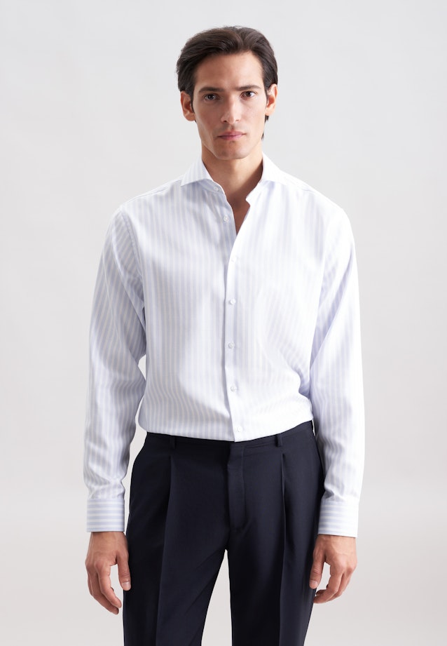Regular Chemise d'affaires Rayures in Bleu Clair |  Seidensticker Onlineshop