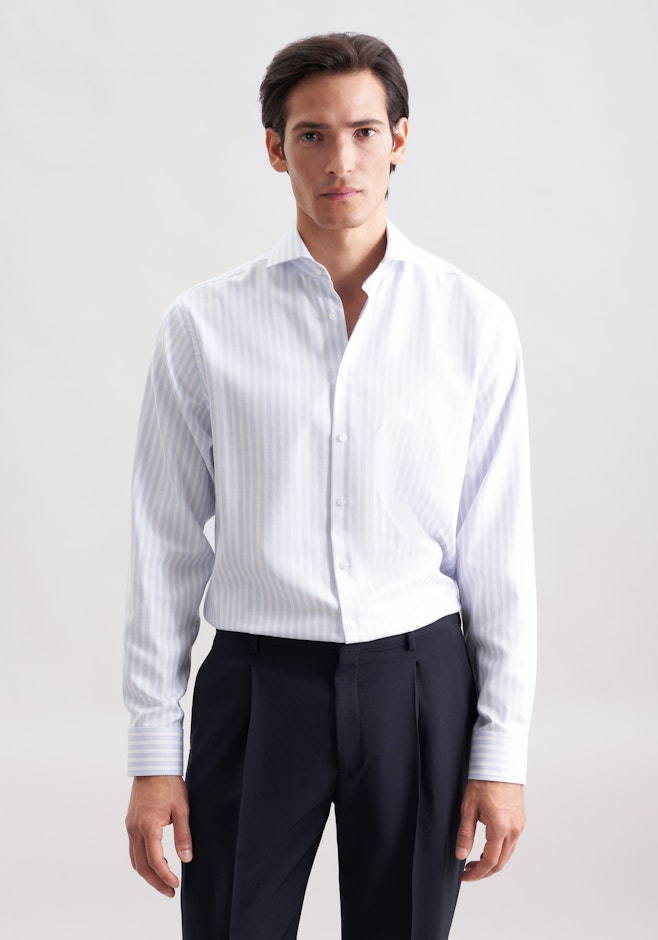 Regular Business Hemd Gestreift in Hellblau | Seidensticker Onlineshop