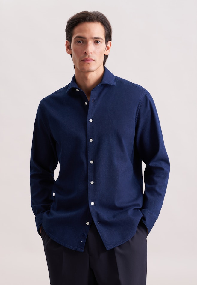 Regular Casual shirt Structure in Dunkelblau | Seidensticker online shop