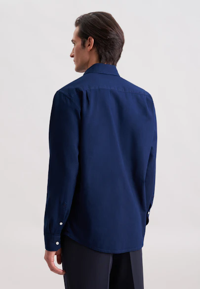 Regular Casual Hemd Struktur in Dunkelblau |  Seidensticker Onlineshop