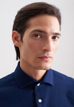 Regular Chemise décontractée Structure in Bleu Foncé |  Seidensticker Onlineshop