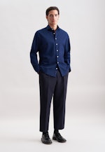 Regular Chemise décontractée Structure in Bleu Foncé |  Seidensticker Onlineshop