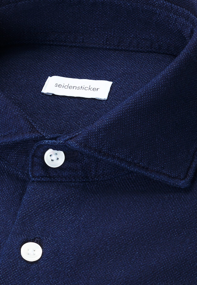 Regular Chemise décontractée Structure in Bleu Foncé |  Seidensticker Onlineshop