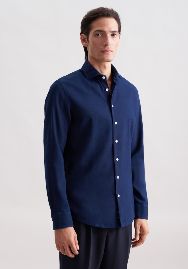 Slim Casual Hemd Struktur in Dunkelblau | Seidensticker Onlineshop