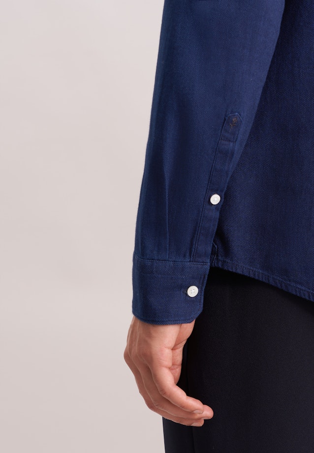 Slim Casual Hemd Struktur in Dunkelblau |  Seidensticker Onlineshop