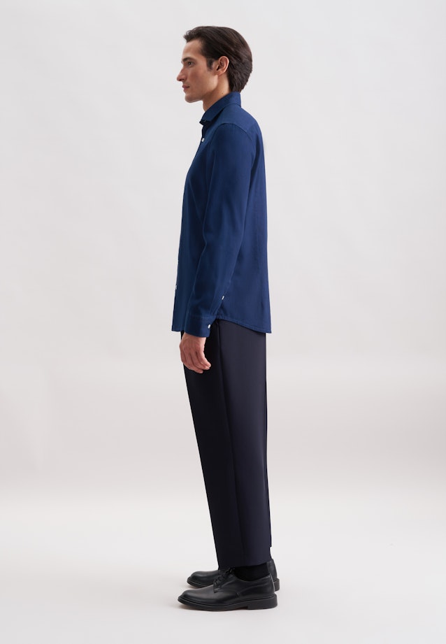 Slim Casual Hemd Struktur in Dunkelblau |  Seidensticker Onlineshop