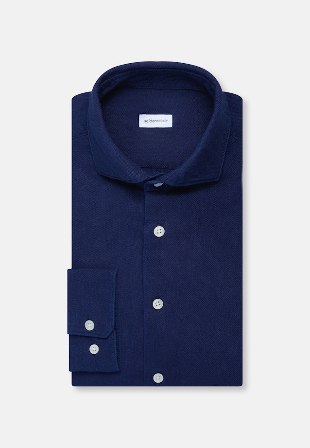 Slim Casual Hemd Struktur in Dunkelblau |  Seidensticker Onlineshop