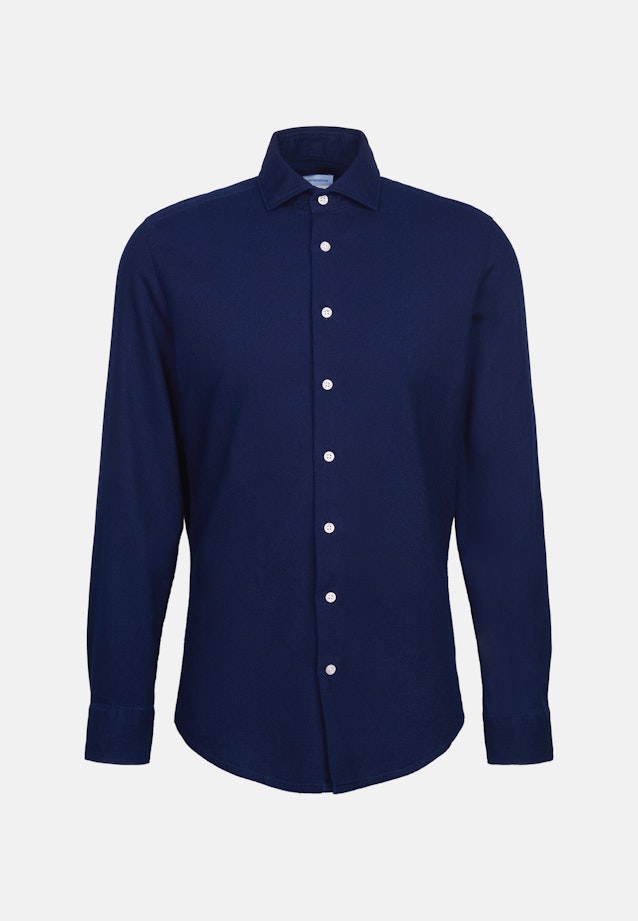 Slim Chemise décontractée Structure in Bleu Foncé |  Seidensticker Onlineshop