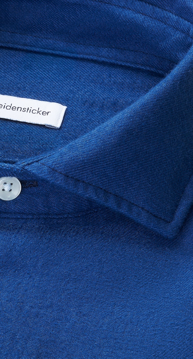 Slim Flanellhemd Uni in Dunkelblau |  Seidensticker Onlineshop