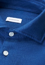 Slim Flanellhemd Uni in Dunkelblau |  Seidensticker Onlineshop